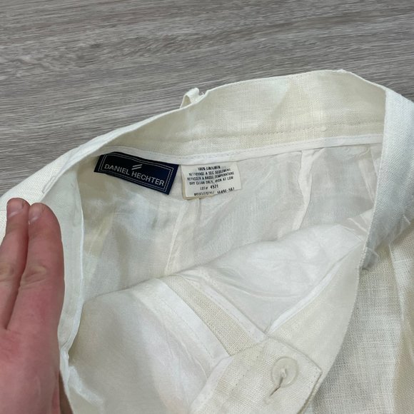 Vintage Daniel Hetcher Off White Linen Bermuda Shorts sz 6 - Picture 7 of 11